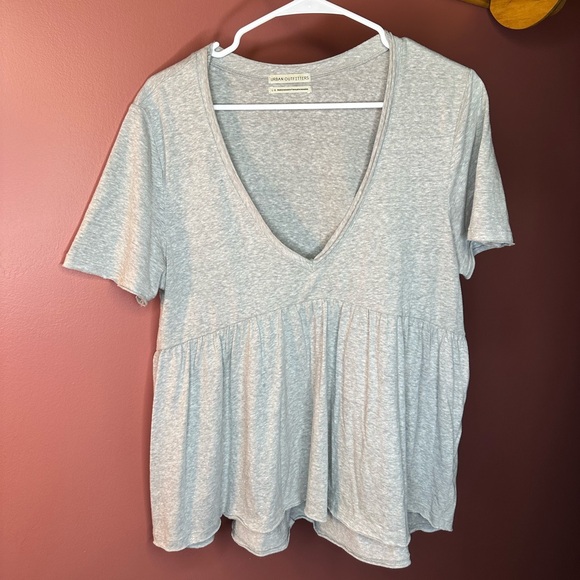 Gray peplum top - Picture 1 of 3